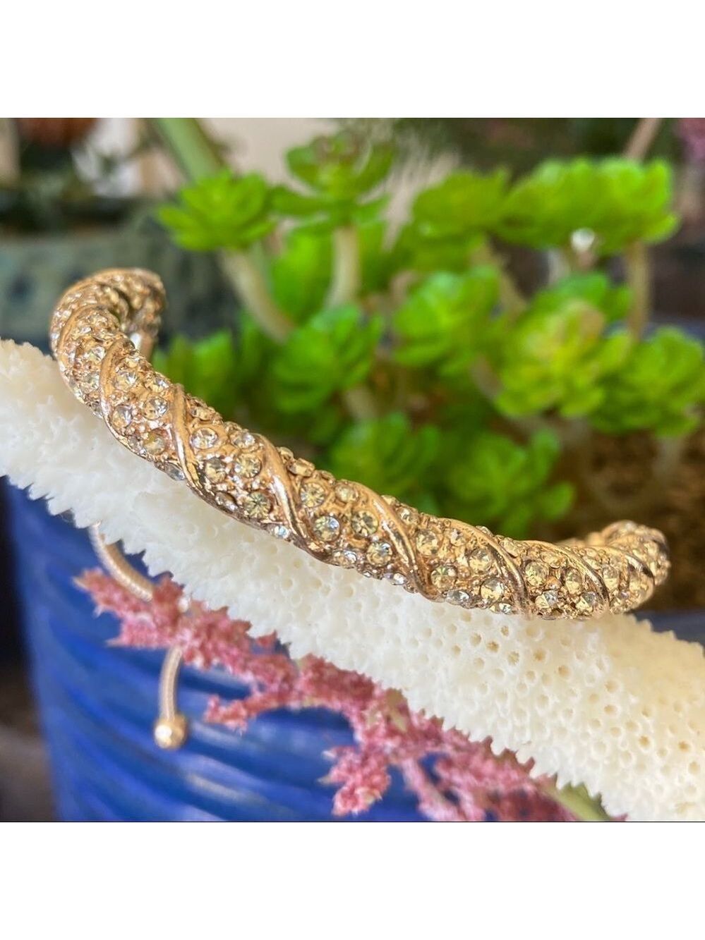 Rose Gold Encrusted Swarovski Crystals Bolo Bracelet